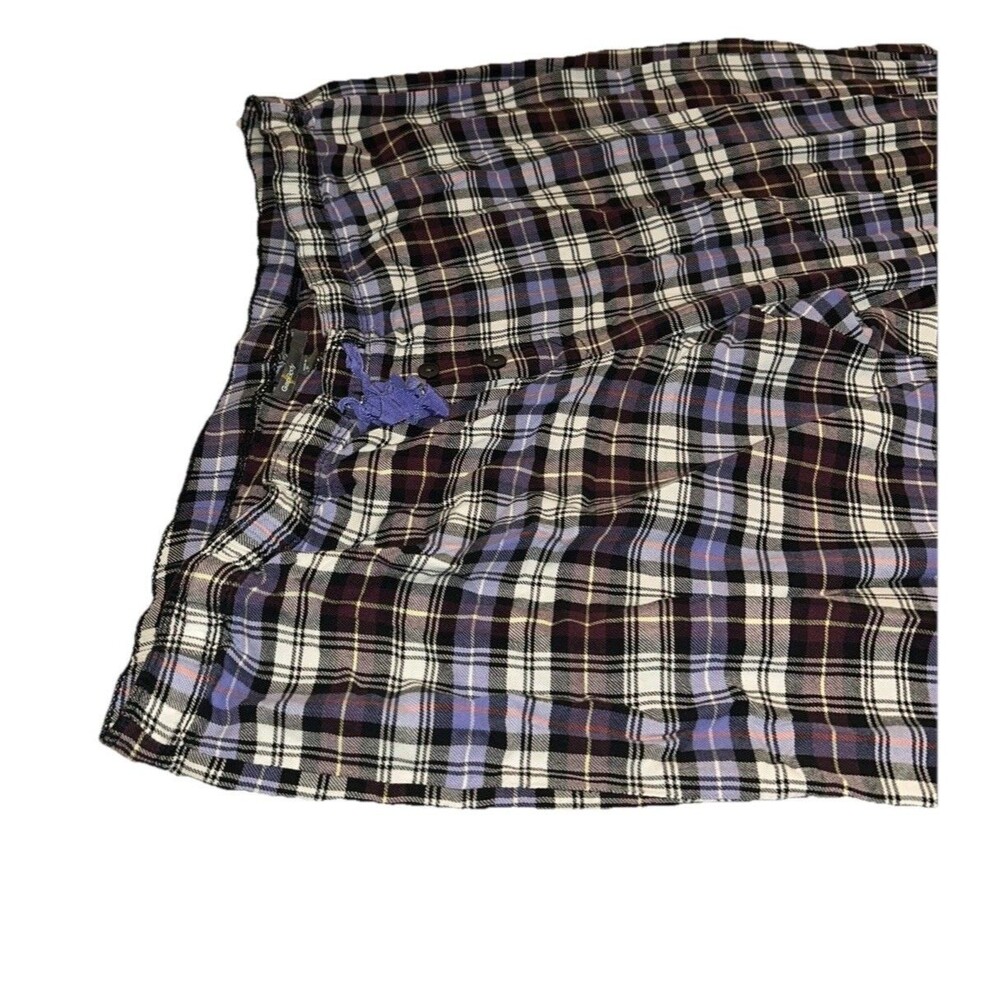 Gap Body Medium Purple Plaid Drawstring Multicolor Pajama Pants